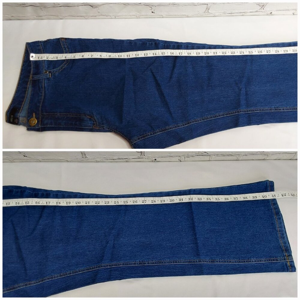'ELLOS' BOOTCUT STONEWASH DENIM EMBROIDERED 5~POCKET JEANS SIZE 16 - Picture 11 of 16